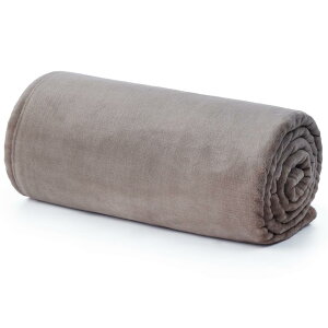 Hansleep 毛布 もうふ ひざ掛け 冬用 ひざかけ 膝掛け ブランケット ハーフケット マイクロファイバー 柔らかく肌触り 暖かい 洗える 静電防止 四季適用 (70x100,ダーク グレージュ)