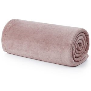 Hansleep 毛布 もうふ 冬用 ひざ掛け ひざかけ 膝掛け ブランケット ハーフケット マイクロファイバー 柔らかく肌触り 暖かい 洗える 静電防止 四季適用 (70x100,スモーキーピンク)