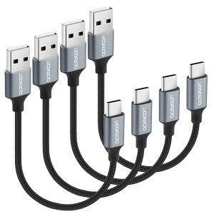 aceyoon USB C �P�[�u�� 10cm �Z�� 0.1m 4�{�Z�b�g �^�C�vC 10�Z���` �ő�3A �}���[�d �����f�[�^�]�� USB-A to USB-C ���ϋv�i�C�����҂� USB-C �@��ɑΉ� USB C Cable