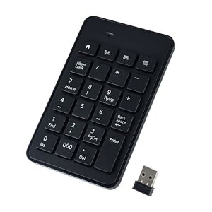 YFFSFDC USB-A テンキー2.4G テンキー ワイヤレス レシーバー付属 薄型 Tabキー付き 無線 ナンバーパッド 数字キーボード Windows/iOS/Android対応 ブラック(Bluetoothではありません)