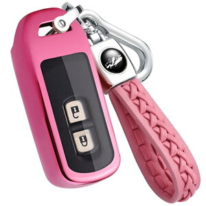 yoshinari N-BOXカスタム N-BOX+ プラス Nワゴン N-WGNカスタム N-ONE N-BOX SLASH スラッシュ N-VAN +STYLE ホンダ 用 Nシリーズ キーケース 本革 キーホルダー (Nシリーズ、ピンク)