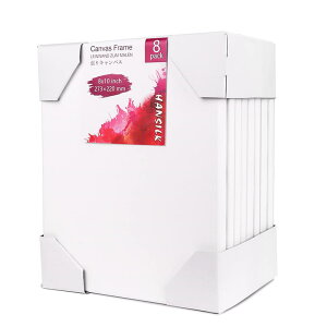 張りキャンバス キャンバス 画材 F3 273x220mm 8枚/セット キャンバスボード 絵画ボード ライト木枠 木製フレーム 中目 油彩・アクリル兼用 化繊綿 絵画 描画 油絵 画布 工芸用品 部屋飾り 屋内