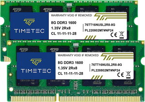 Timetec ^CebN m[gPCp DDR3L 1600Mhz 8GB x 2 (16GB) PC3L-12800 204 Pin d1.35V 1.5V Ή