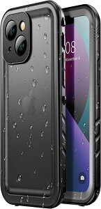 SPORTLINK i Phone 13 mini �p �h���P�[�X i Phone 13 mini�p �ϏՌ� �P�[�X IP68�h������ �h�� �h�o �ϏՌ� 360°�S�ʕی� QI�[�d �t�F�C�XID �F�ؑΉ� ����֗� �����^ �X�g���b�v�t�� �J�̓� �����C�ȂǓK