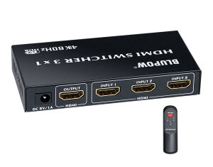 BLUPOW HDMIؑ֊ 31o 4K 60Hz HDR 3D HDMI2.0 HDCP2.2Ή hdmiZN^[XCb` ؂ւ@PS4EXboxEBlu[ray palyerEPCEFire TVȂǑΉ VA73