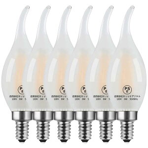 Zohadtak LED �G�W�\���d�� �V�����f���A�d�� 60W�`���� 720lm E12 6W ���Ód�� ����K���X�̍ގ� �������Ή� 2700K �d���F PSE�F�؍ς� ���̌^ 6���� (E12-���̌^, �d���F)