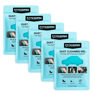 TICARVE 5袋ジェルクリーナー 車掃除 スライム キーボード 掃除 ホコリ取り 粘着クリーナー 多用途 カーお手入れ用品 車内清掃 PC掃除 車内便利グッズ ゴミ 自室 デスク周りの掃除 柔らかい マ