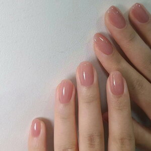 Fuyunohi ネイルチップ 付け爪 ネイルチップ ショート 24枚セット 両面テープ付き つけ爪 ピンク 無地 シーンプル ネイルチップ シール 強力 ネイルアイテム 簡単に貼る 耐久 かわいい 大人 お