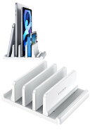 VAYDEERノートパソコンスタンド 縦置きノートpc スタンド 3台収納 ホルダー幅調整可能 ABS樹脂製 for タ…