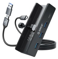 ORICO USB C ハブ クランプ 固定 usb hub 3.0 4ポート 5Gbps高速転送 USB-C 給電ポート付き（5V/3A） バ…
