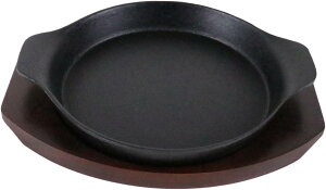 遠藤商事(Endo Shoji) 中部コーポレーション トキワ ステーキ皿 深型丸 大 20cm (外寸)外径×高さ(mm)φ200×30 質量(g)1200 (木台)幅×奥行(mm)259×199 キャンプやアウトドアでも活躍する NO,306 プロ用 業務