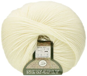 パピー ニュー4PLY 毛糸 中細 Col.402 ホワイト 系 40g 約150m 10000110