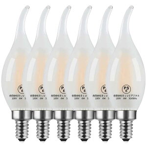 Zohadtak LED GW\d VfAd 60W` 720lm E12 6W Ód KX̍ގ Ή 2700K dF PSEF؍ς ̌^ 6 (E12-̌^, dF)