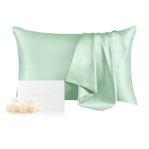 THXSILK ピローケース シルク 無地 隠しジッパー 100%シルク 両面 最高グレード6A OEKO認証済み 良い通気性 摩擦軽減 美髪・美肌 敏感肌 睡眠サポート 寝癖軽減 ギフト 贈り物 四季適応 一枚 (50*70c