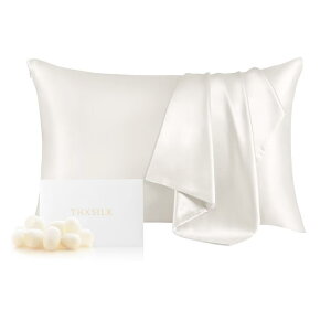 THXSILK ピローケース シルク 無地 隠しジッパー 100%シルク 両面 最高グレード6A OEKO認証済み 良い通気性 摩擦軽減 美髪・美肌 敏感肌 睡眠サポート 寝癖軽減 ギフト 贈り物 四季適応 一枚 (50*70c