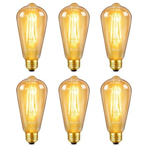 DiCUNO LED�d�� E26���� 60W�`���� �d���F �G�W�\���d�� 6W 600lm 2700K �t�B �������g�d�� ���F ���g�� �S���� ST64 �������Ή� 6��