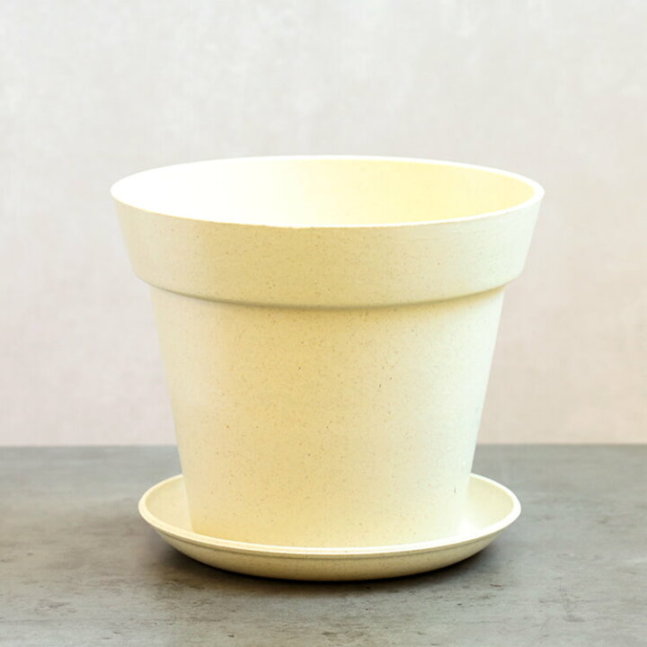エコポット クラシック19 植木鉢 6号 6寸 直径 19cm 鉢 ポット セラミック 高さ 15cm 穴あり 受け皿付き 生分解プラスチック エコ素材 竹繊維 軽量 丈夫 ホワイト グレー ブルー イエロー 白 灰色 モスグリーン 青色 ネイビー 紺色 黄色 オレンジ レモンケーキ様向け ポトスエンジョイ 斑入り 6号鉢