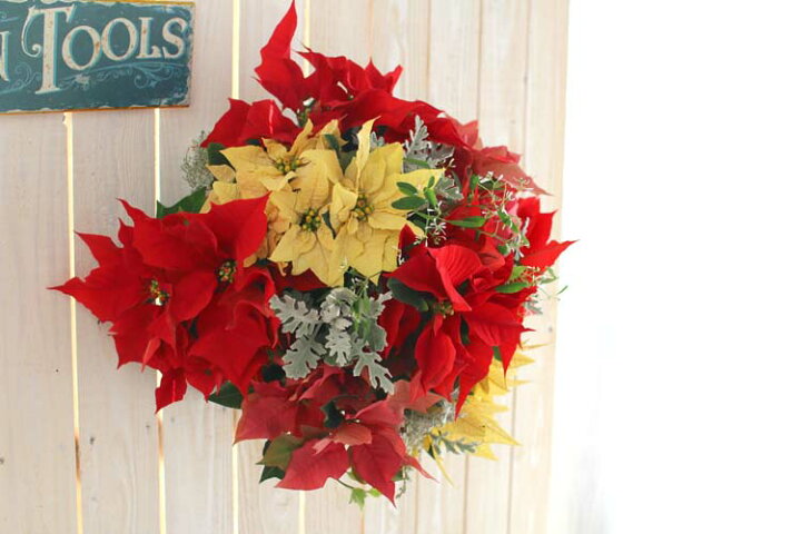楽天市場 ポインセチアのハンギング寄せ植え Xmasアレンジ 寄せ植え クリスマス 飾り 冬 室内 ギフト プレゼント お歳暮 花うるる 花でうるおう毎日