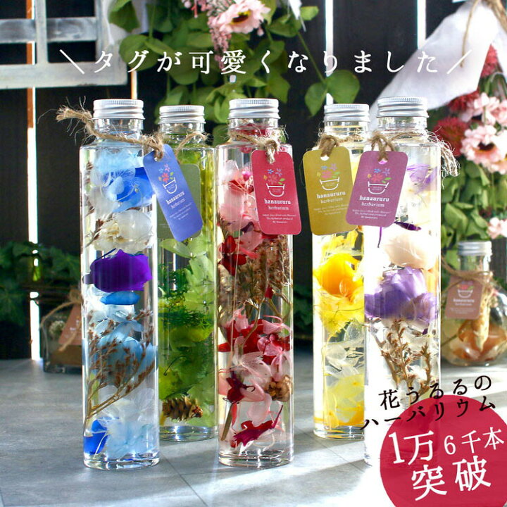 楽天市場 急ぎ発送対応 花 誕生日 ギフト プレゼント 花うるるのハーバリウム 選べる５色 ギフト プレゼント プリザーブドフラワー ドライフラワー 冬 11月 12月 プチギフト 入園 お返し 記念 内祝 クリスマス 花うるる 花でうるおう毎日