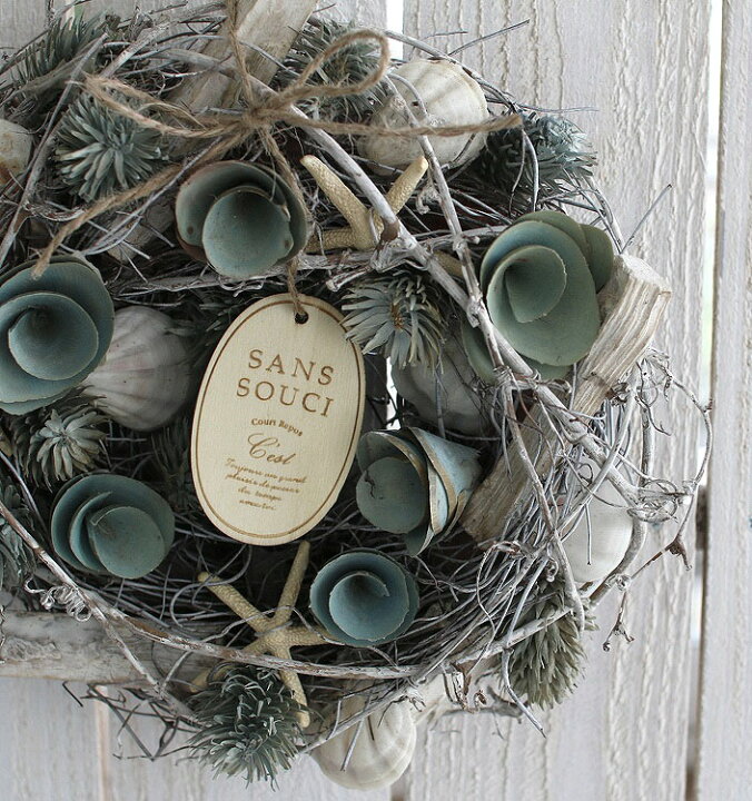 楽天市場 サマーギフト ドライフラワー リース 玄関 サマーリース 4263 F240mｍ 造花 箱入り リング 夏 ギフト リース 花うるる 花でうるおう毎日