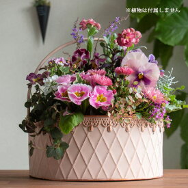 鉢【コリエ ハーフサークル】(デルキ 植木鉢 プランター ガーデニング雑貨 コンテナ 寄せ植え 寄植え 鉢植え 玄関 花 鉢カバー 丸鉢 テラコッタ おしゃれ かわいい 屋外 ギフト プレゼント 置物 置き物 彫刻 ギャザリング 花うるる ガーデニング アンティーク ポット ）