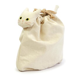【売上の一部を寄付｜保護犬猫支援】WOVEN ウーヴン 【CANVAS NEKO 2WAY BAG】 キャンバス ネコ 2ウェイ バッグ 猫 ねこ 巾着 巾着バッグ ショルダーバッグ 肩掛け 斜め掛け バッグインバッグ メルカドバッグ レディース バッグ かばん カバン 鞄