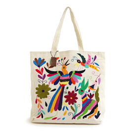 【2024春夏新作】【WOVEN ウーヴン】 オトミ ミドル トートバッグ 【OTOMI MIDDLE TOTE BAG】刺繍バッグ 刺繍 メキシコ A4 花 鳥 春夏 肩掛け 布バッグ カジュアル マザーズバッグ ペアレンツバッグ サブバッグ 【2024】