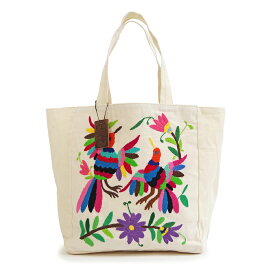 【2024春夏新作】【WOVEN ウーヴン】 オトミ スモール トートバッグ 【OTOMI SMALL TOTE BAG】刺繍バッグ 刺繍 メキシコ ハンドバッグ 花 鳥 春夏 布バッグ カジュアル マザーズバッグ ペアレンツバッグ サブバッグ 【2024】