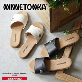 【40%OFF セール】ミネトンカ MINNETONKA 正規販売代理店 正規品 FARRAH SL フラー サンダル【5695100 5695001】ミネトンカサンダル フラットサンダル レディースサンダル 本革 ローヒール フラット ホワイト ブラック ぺたんこ