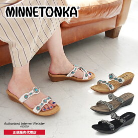 ミネトンカ MINNETONKA 別注 正規販売代理店 正規品　BOCA SLIDE2 ボカスライド2【5694001 5694100 5694041】ミネトンカサンダル ウエッジソール ウエッジサンダル コンチョ