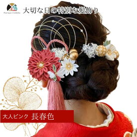 髪飾り 浴衣 成人式 赤 ピンク パール【綾】七五三 つまみ細工 パール 結婚式 卒業式 結納 NODOKA ハナヤノドカ 振袖 袴 白無垢 色打掛 着物に合う 伝統的 赤 白 金 和風 水引 組紐リボン 和玉 かすみ草 マム 和装