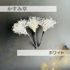 かすみ草3本 白 小物　単品　追加　かんざし　浴衣　卒業式髪飾り　成人式髪飾り