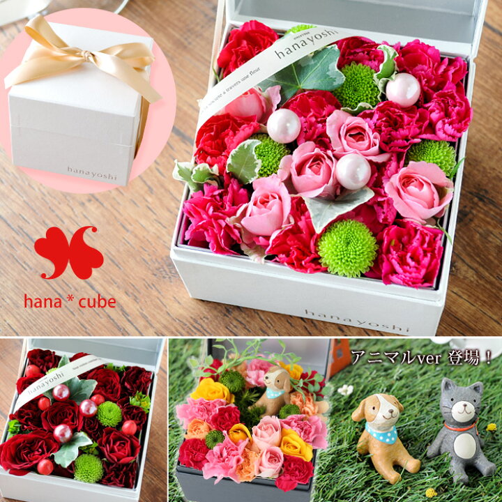 楽天市場 冷蔵便 でお届け ボックスフラワー 生花 Hana Cube 花 誕生日 プレゼント 女性 女友達 母 妻 お誕生日 お花 フラワーギフト お祝い 結婚祝い 結婚記念日 フラワーボックス 定年 退職祝い 送別会 花 お礼 先生 母の日 フラワーアレンジメント ムーンダスト