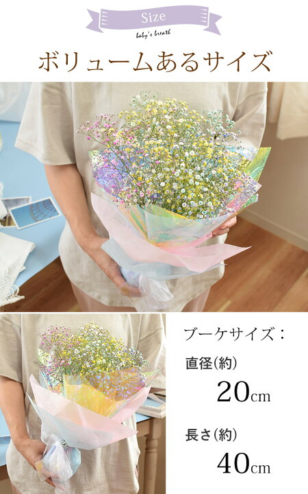 楽天市場 クール便でお届け かすみ草のブーケ カスミソウ 花束 カラフル 七夕 花 ギフト 誕生日 プレゼント 女性 母 女友達 祖母 父 フラワーギフト 生花 お誕生日 お花 ギフト 結婚祝い 結婚記念日 退職祝い 男性 送別会 お中元 暑中見舞い 送料無料 メッセージカード付