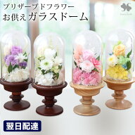 翌日配達 プリザーブドフラワー 仏花 仏壇用 お供え 花 ガラスドーム S ドーム 供花 アレンジメント 四十…