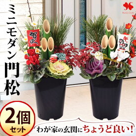 門松 一対 のミニモダン門松 2個セット 華やか 寄せ植え仕立て 玄関 寄せ植え 正月 花 お正月 モダン 送料無料 迎春 おしゃれ 松 竹 南天 シクラメン 葉牡丹 正月飾り お正月飾り お年賀 お歳暮 ギフト フラワー 玄関飾り 玄関ドア 生花 花飾り 和風 2026 ミニ 高さ45cm