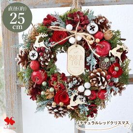 2025 クリスマス リース M 直径約23.5〜25cm 玄関 ドア クリスマスリース 玄関用 玄関ドア 壁掛け おしゃれ プレゼント お誕生日 誕生日 結婚祝い お祝い 花 お花 発表会 ギフト 女性 マンション 退職祝い 開店祝い XMAS 冬ギフト お歳暮 御歳暮 [RSL]