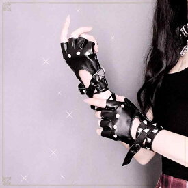 ハーフフィンガー グローブ 手袋 ユニセックス 楽器 おしゃれ パフォーマンス ドラム ダンス コスチューム ミュージック ロリータ ステージ ファッションアイテム ガール クール バイカー
