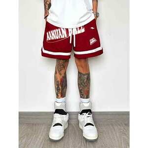 ボクシング パンツ スポーツ フィットネス ショーツ エクササイズ アスリート ジム おしゃれ ファッション アメリカン 速乾 ヒップホップ レッド 夏 薄手