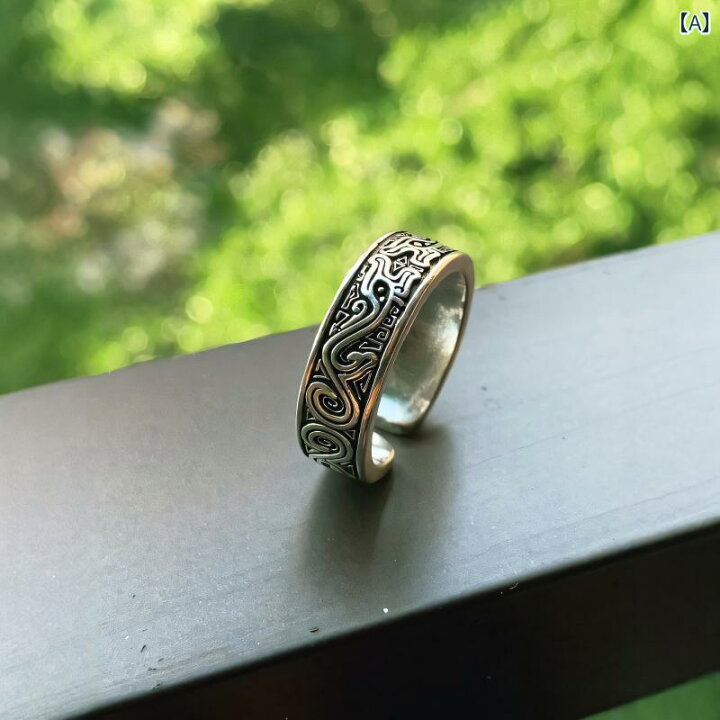 楽天市場】ドラゴン シルバー リング 指輪 メンズ レトロ アクセサリー 