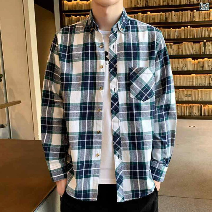 楽天市場】ネルシャツ メンズ チェック柄 長袖 シャツ カラー 男性 服 