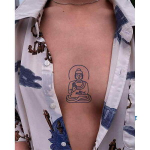 タトゥーシール 仏陀 大きめ ボディアート ファッション タトゥーシート 転写シート 2週間 消える 防水 ウォータープルーフ 植物エキス 肌に優しい ナチュラル