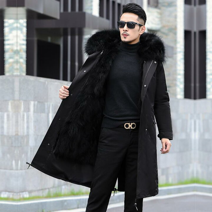 楽天市場】ファーコート 男性服 メンズ ファー襟 取り外し可能 