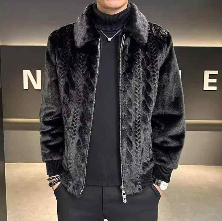 楽天市場】男性服 冬 ファー ベルベット ジャケット メンズ コート 