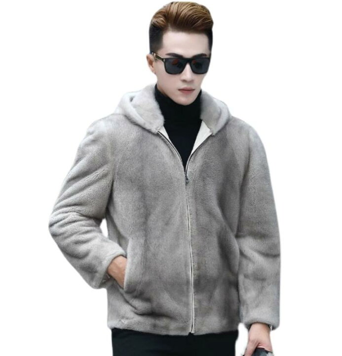 楽天市場】男性服 ライトグレー 冬 ファー ジャケット アウター 上着 