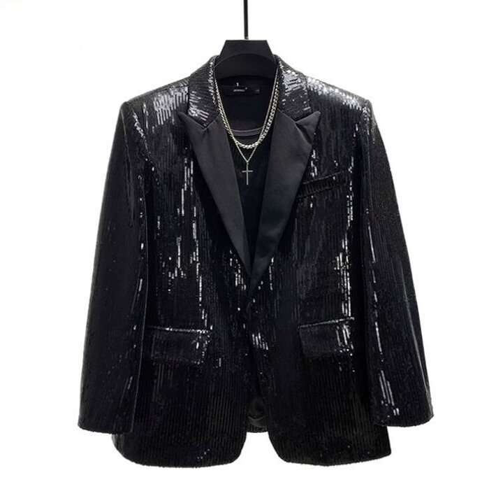 楽天市場】男性服 ジャケット フル スパンコール キラキラ ハイエンド 