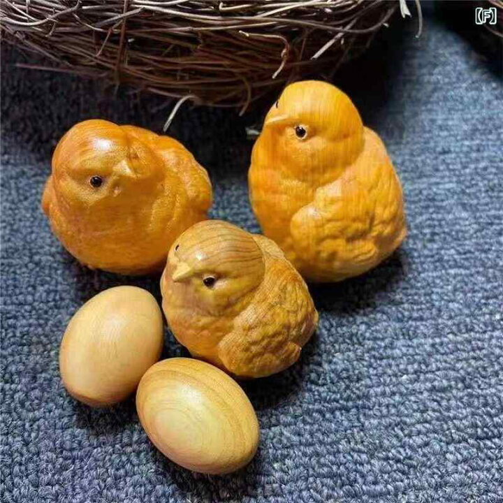 楽天市場】置物 ひよこ 木彫り 卵 装飾品 彫刻 鳥 アヒル ブロンズ 鶏 