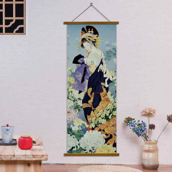 楽天市場】掛け軸 インテリア 掛け軸 絵画 アート 和美人 大和撫子 
