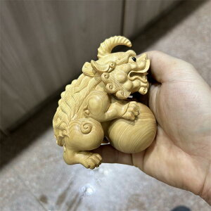 貔貅 ユニコーン 神獣 置物 フィギュア インテリア プレゼント 雑貨 ボール トラ 装飾品 デスクトップ 彫刻 木彫り 縁起物 風水 デコレーション 木製