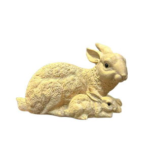 ウサギ 置物 フィギュア インテリア プレゼント 雑貨 彫刻 母子 装飾品 干支 マスコット ホーム リビング キャビネット コレクション 吉祥 縁起物 風水